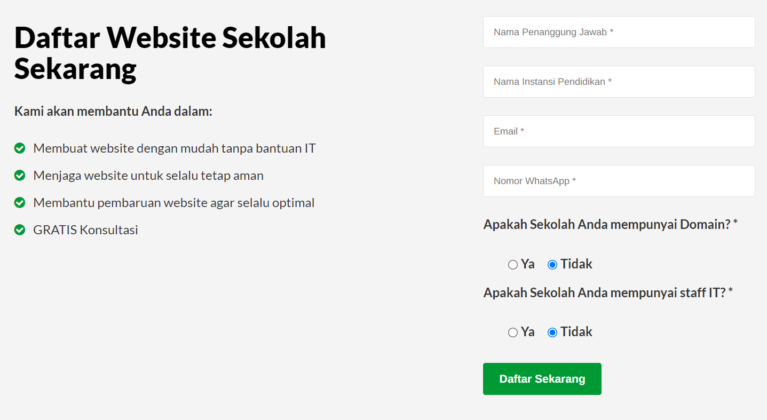 Program Website Untuk Sekolah Resmi Diluncurkan! Daftar Sekarang!